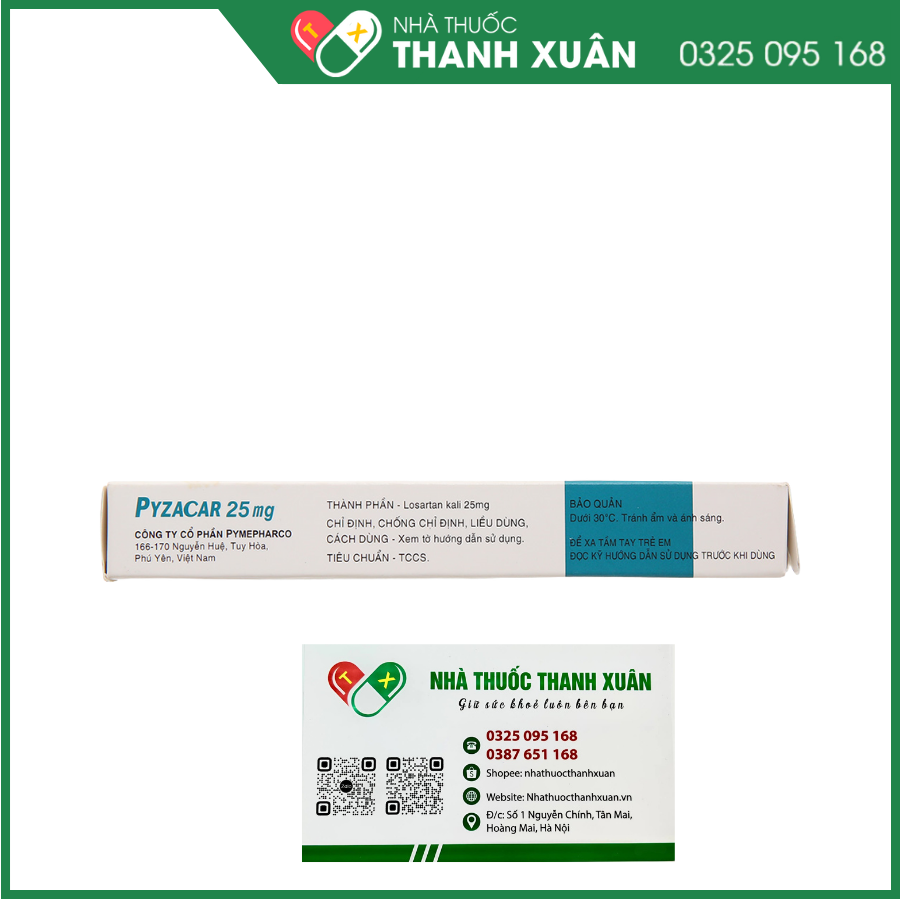 Pyzacar 25 mg điều trị tăng huyết áp, suy tim mạn, giảm nguy cơ đột quỵ